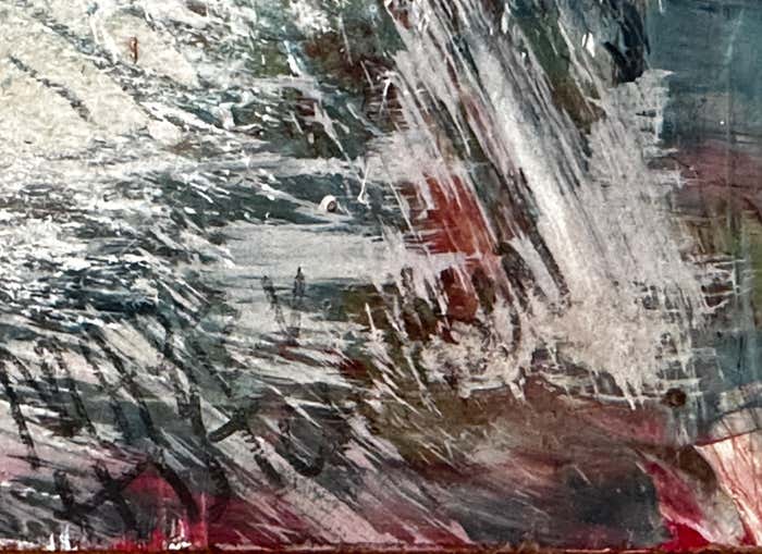 Abstract Expressionist Oil Painting on Board by Mabel Hutchinson