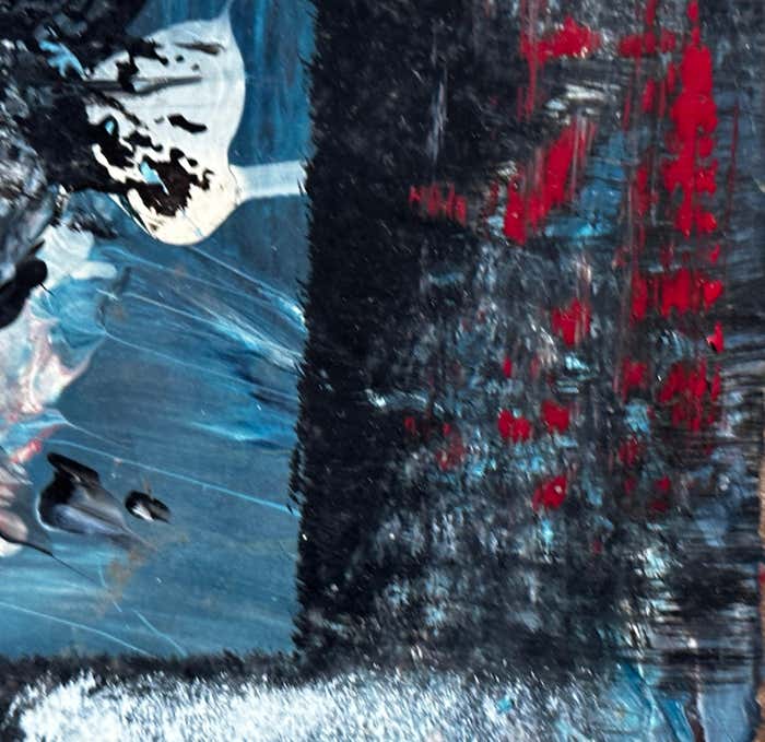 Abstract Expressionist Oil Painting on Board by Mabel Hutchinson
