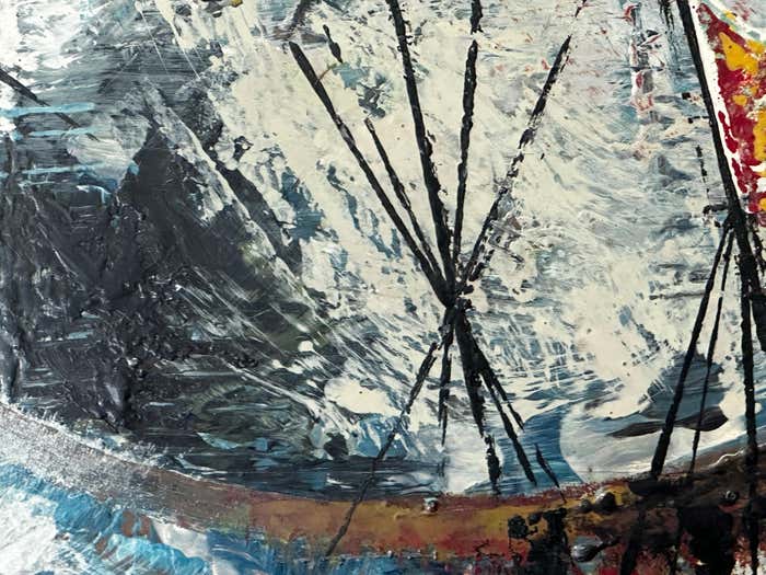 Abstract Expressionist Oil Painting on Board by Mabel Hutchinson