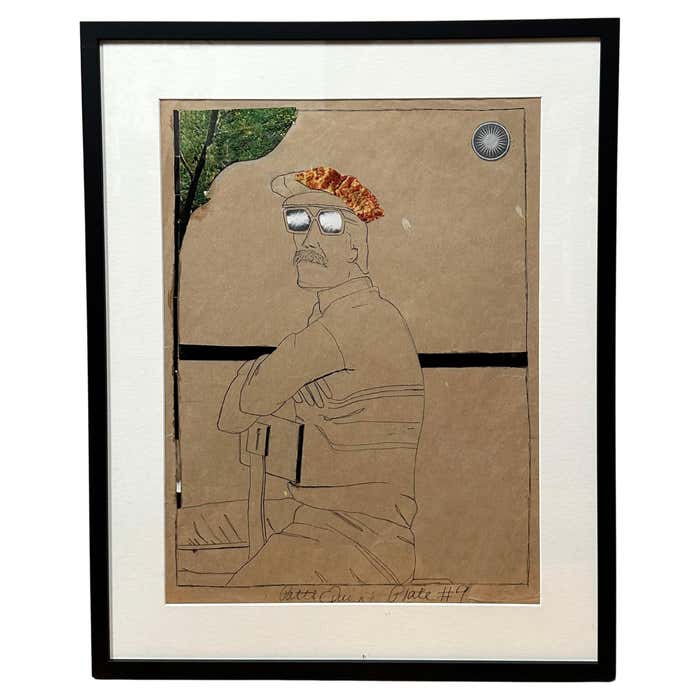 "Mysterious Mustachioed Man with Shades on" Mixed Media #9 by Patti Quin