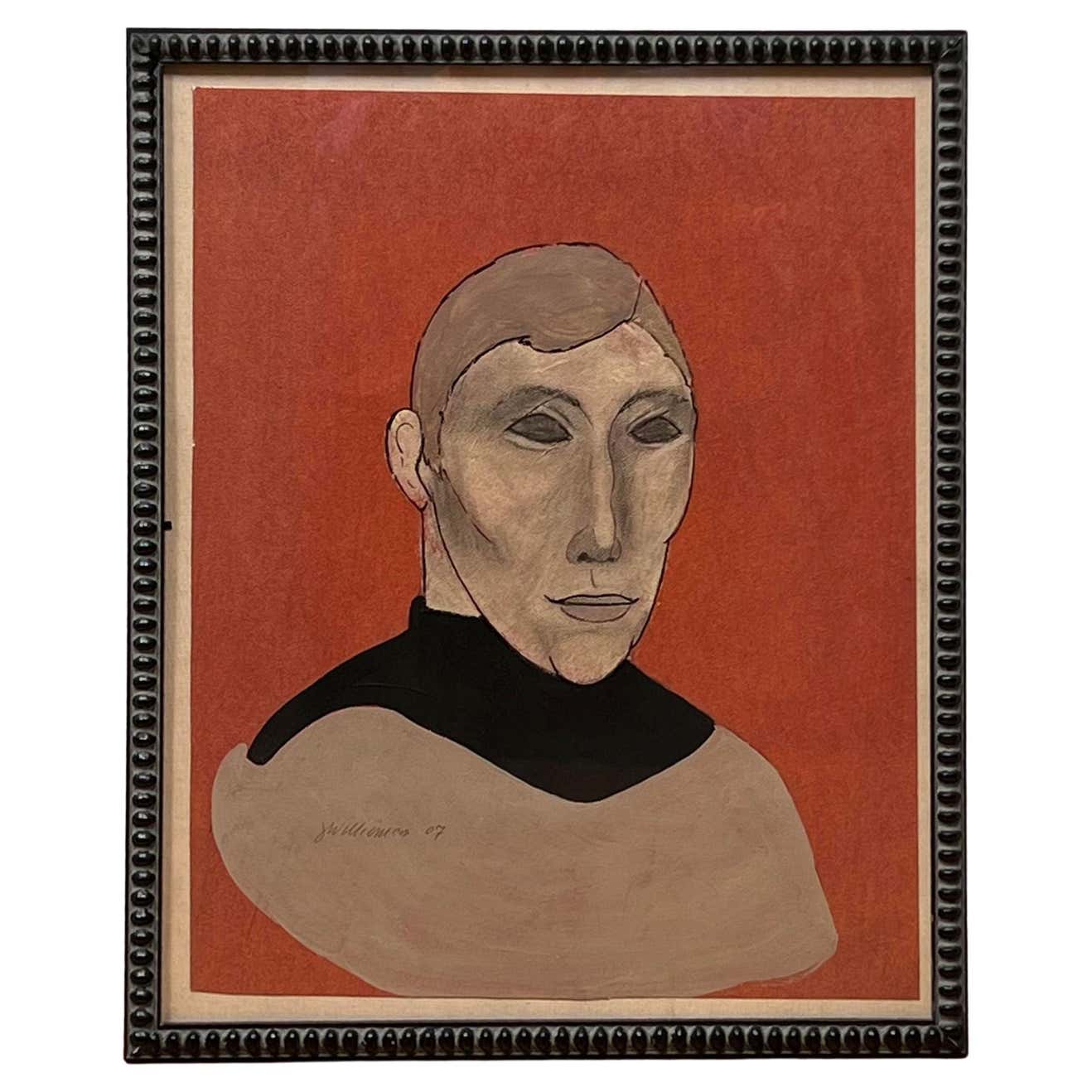 Portrait of a Circus Performer - Gouache by Jerry Williamson