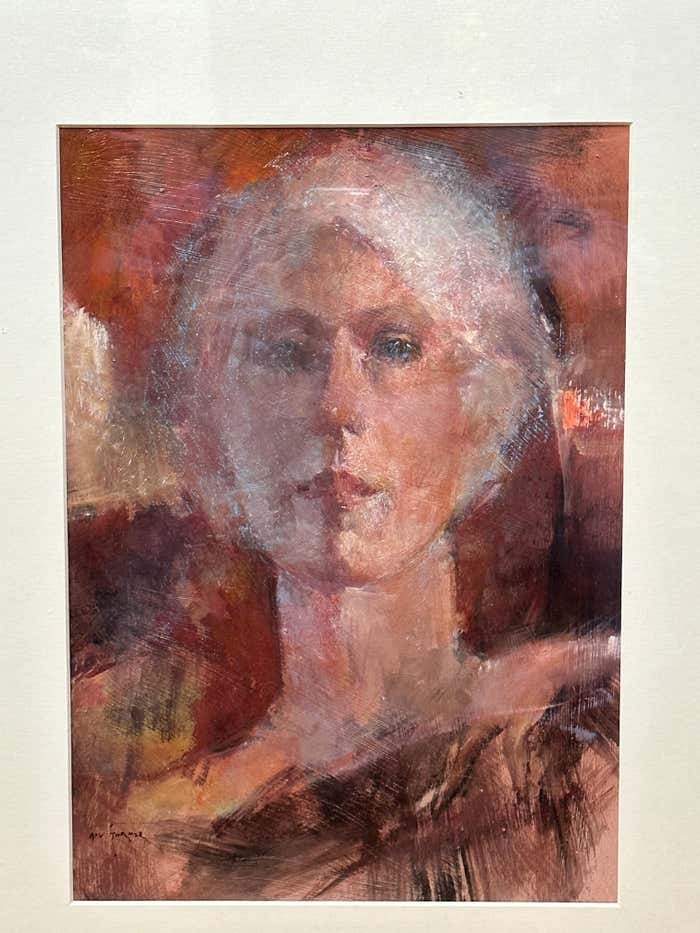 Mesmerising Woman Portrait - Gouache by Max Turner