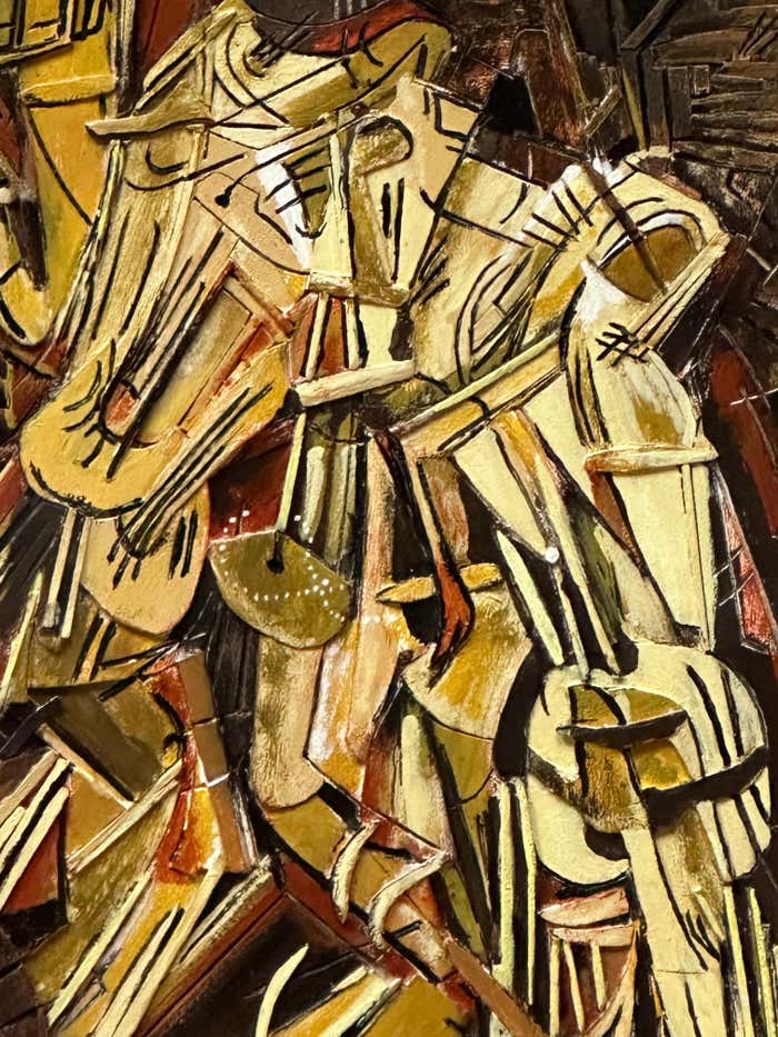 Oil, Wood and Straw Mixed Media signed N. Schultz after Marcel Duchamp