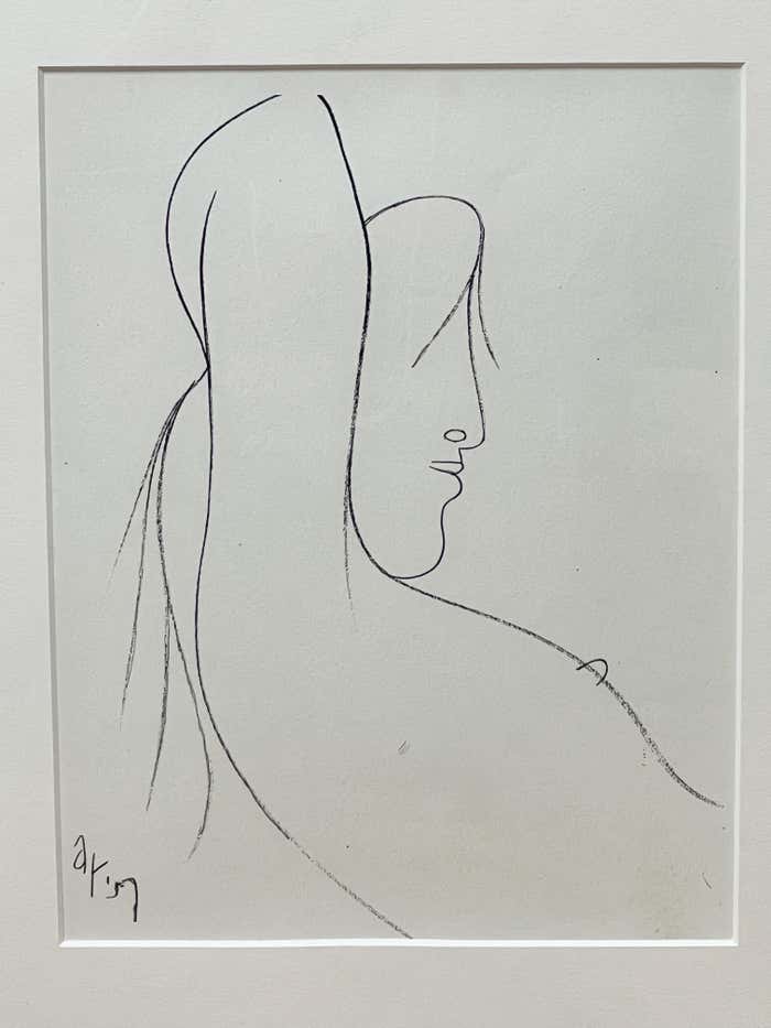 Drawing of a Young Girl Bust by Albert Radoczy