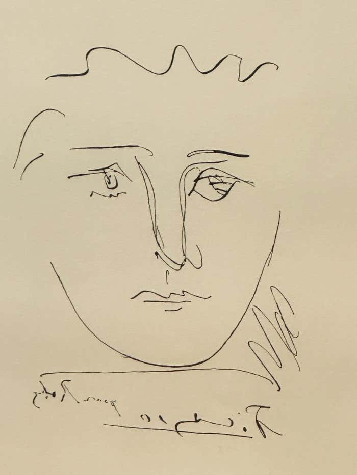"Pour Roby" Etching by Pablo Picasso