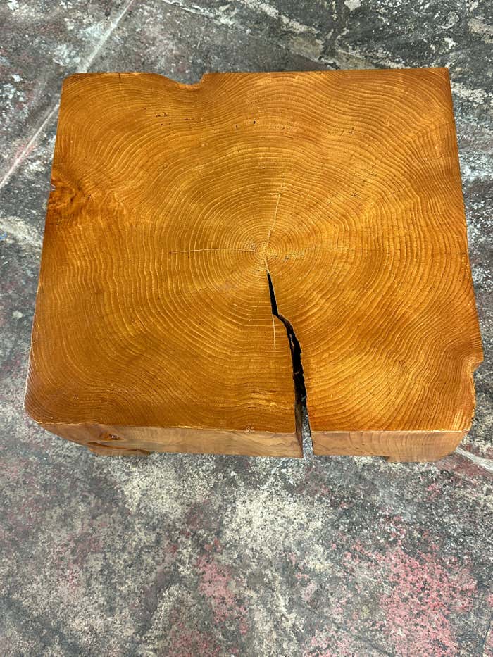 Rough Low Square Chestnut Pedestal