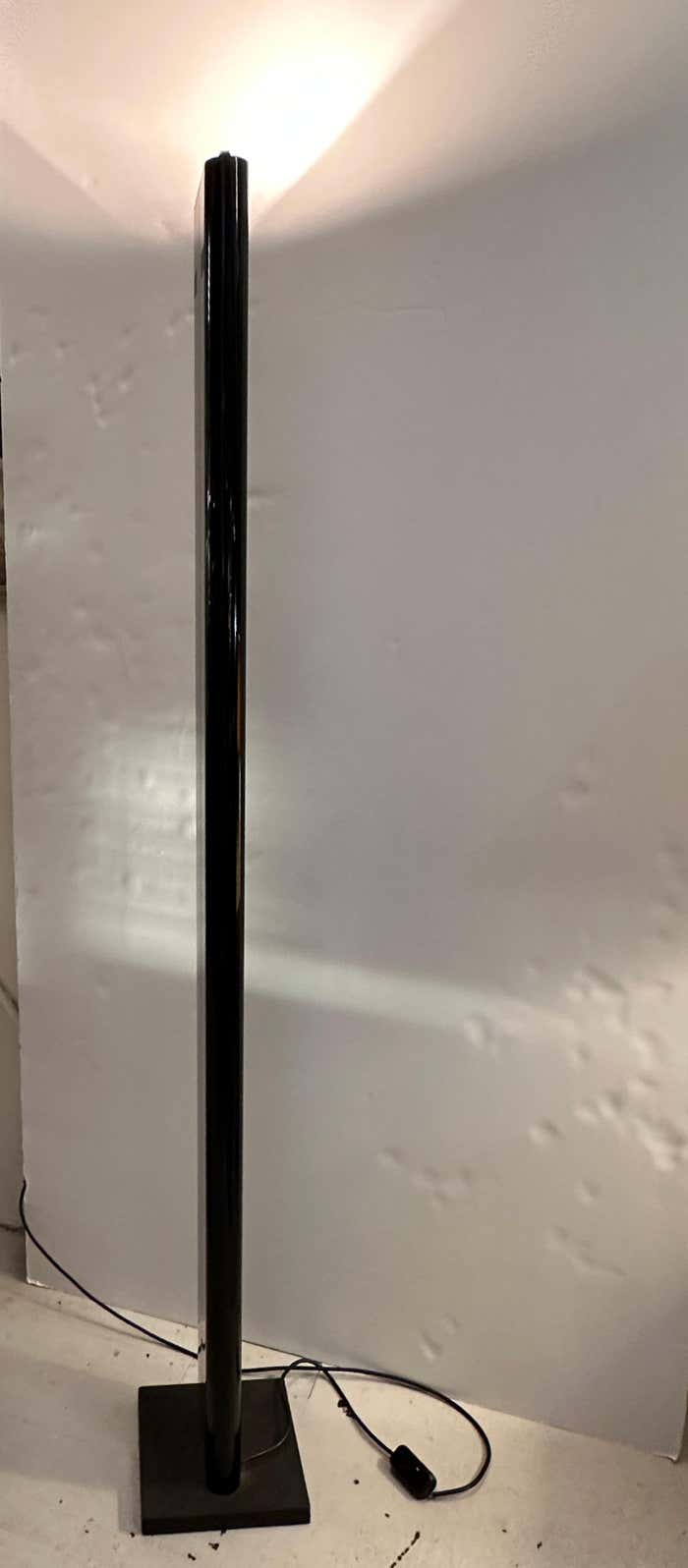 Italian Black Floor Tube Lamp by Gianfranco Frattini