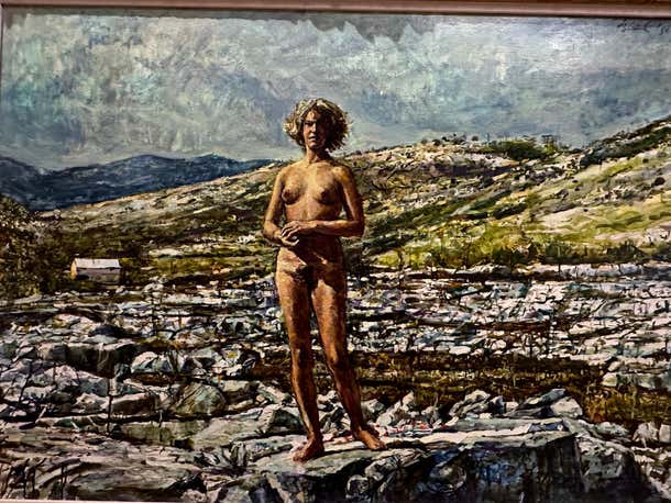 Nude Free Woman in a Rocky Mountain Landscape