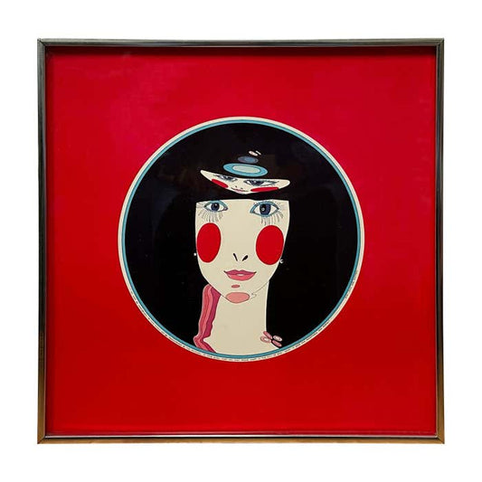 Matryoshka Portrait on a Red Background Lithograph by John Luke Eastman