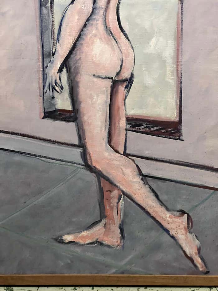 Walking Nude At the Window Oil Painting on Canvas by John Kaucher