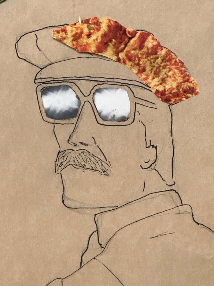 "Mysterious Mustachioed Man with Shades on" Mixed Media #9 by Patti Quin