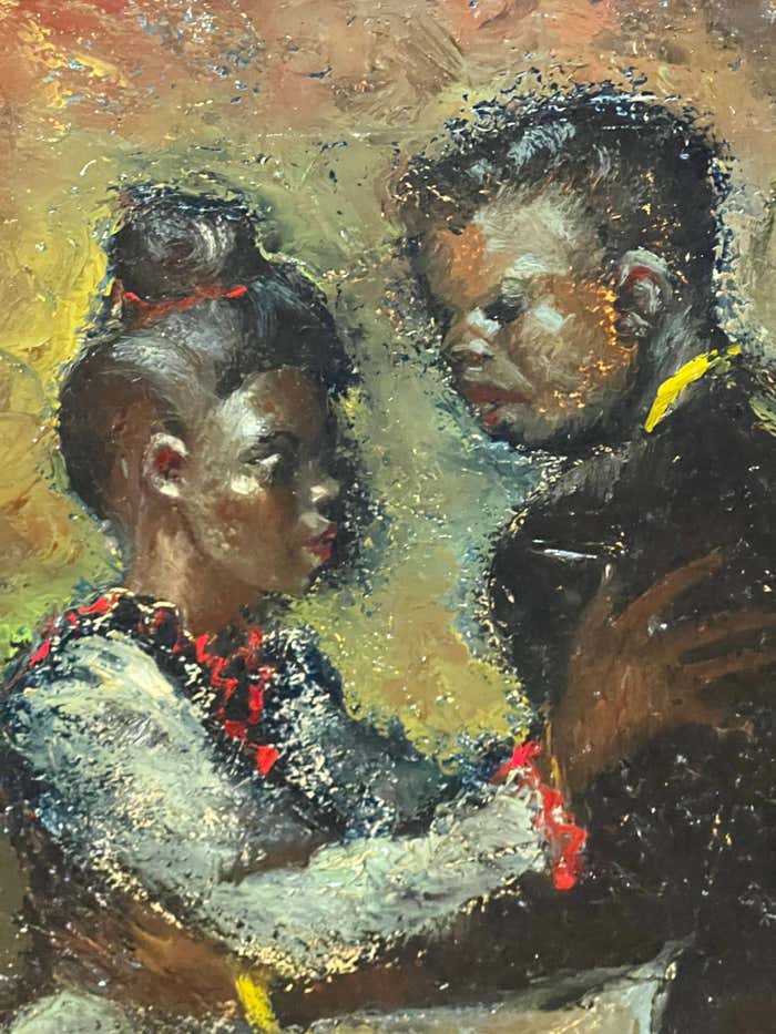 "Swinging Harmony" A Black Dancers" Couple by Edgar O'Kiechle - Oil Painting
