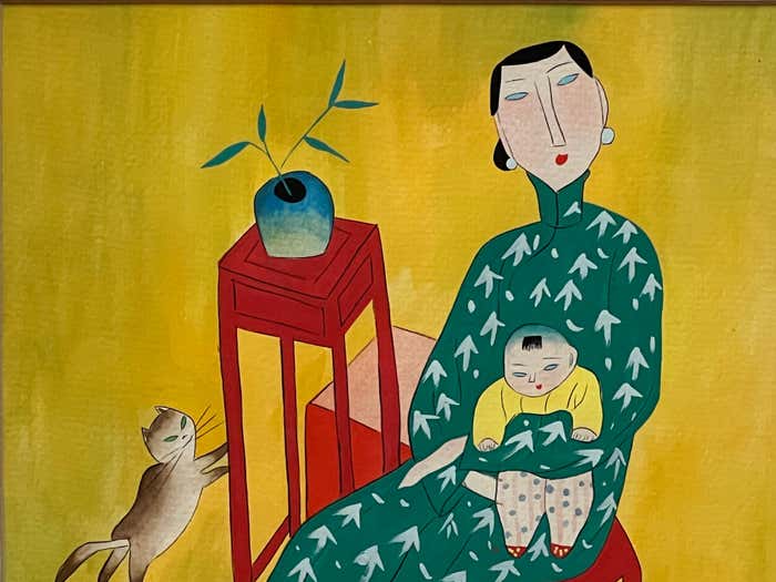 Post-Modern Gouache by Hu Yongkai