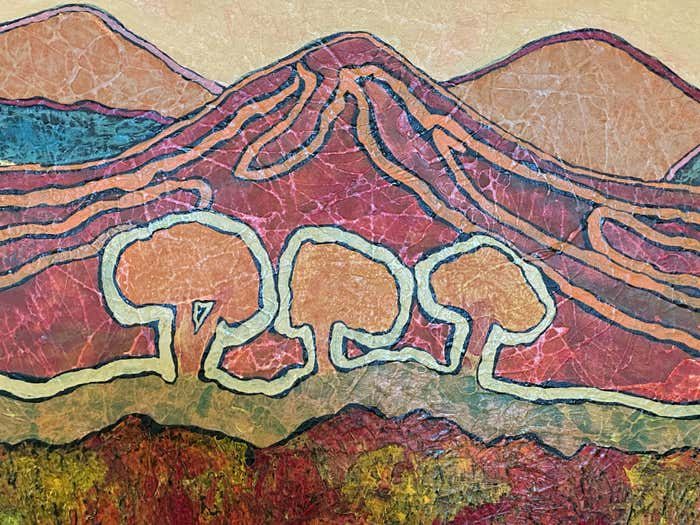 "Cycles of Life" Large Modern Framed Watercolor Painting by Clifford Kluge