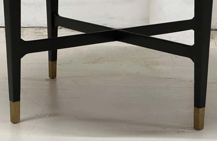 Midcentury Harvey Probber Round Black and Oak Coffee Table