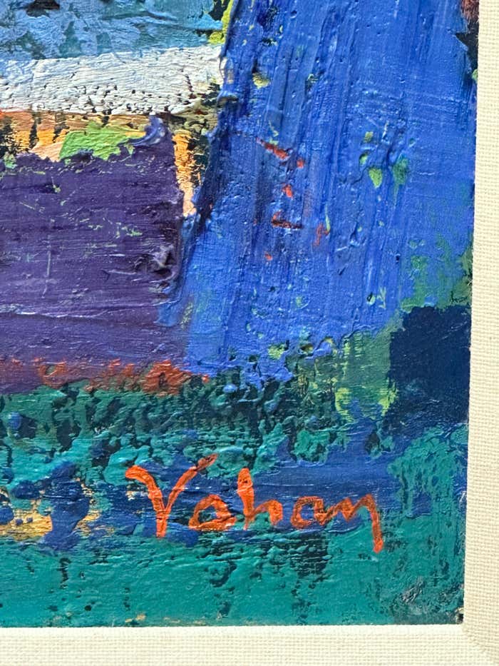 Blue Abstract Oil Painting by Vahan Yervandyan