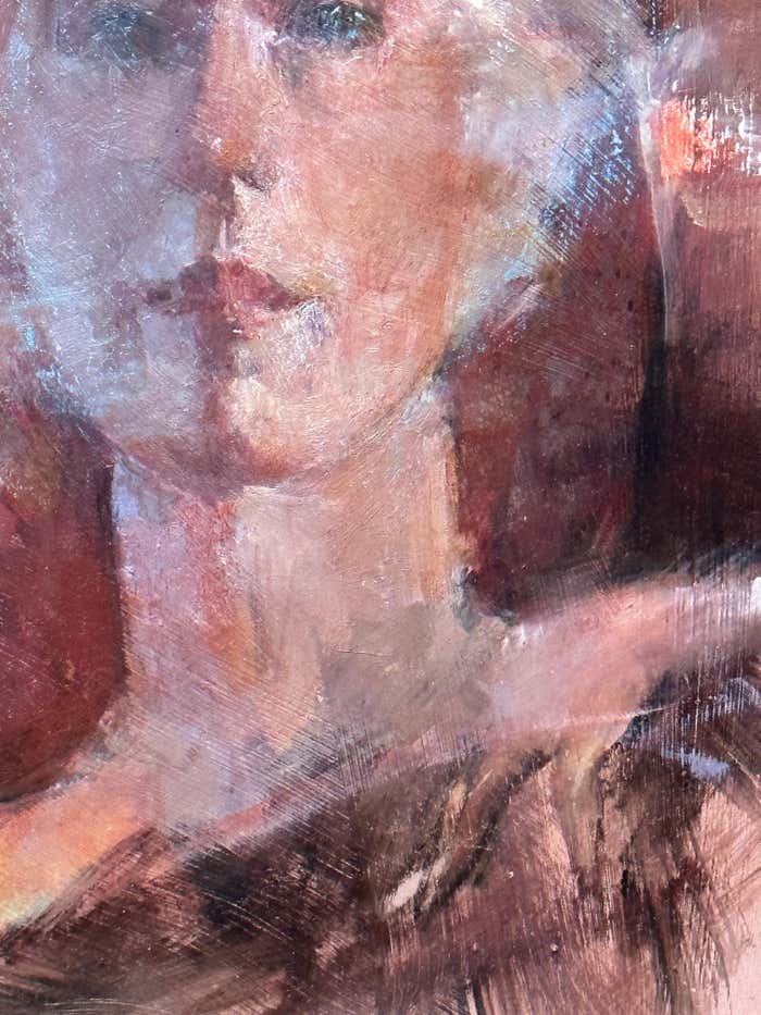 Mesmerising Woman Portrait - Gouache by Max Turner