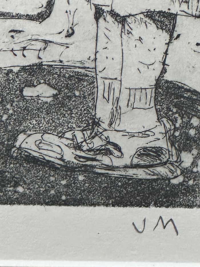 Modern Black and white Caricatural Lithograph by John Marx