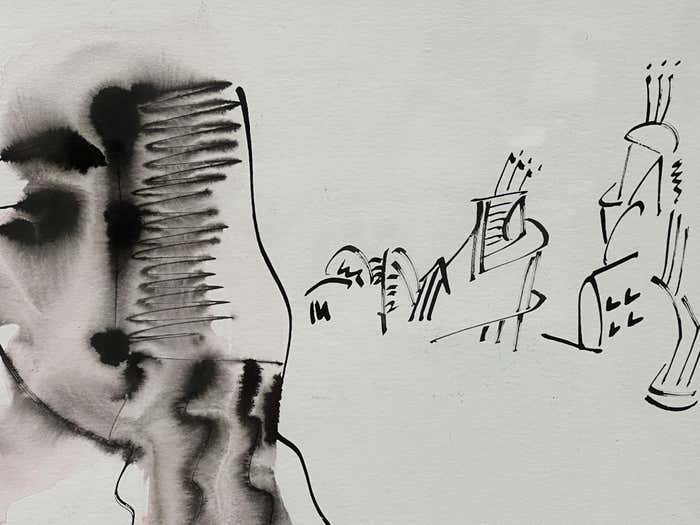Watercolour Minimalist Drawing #2 by Christopher Paul Cobb
