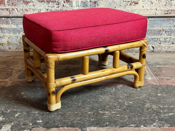 Bamboo Lounge Chair with Ottoman and Wingbacks