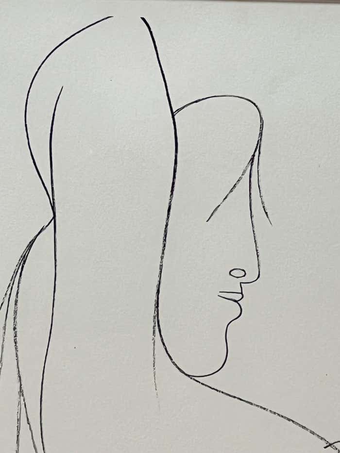 Drawing of a Young Girl Bust by Albert Radoczy