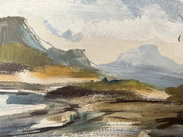 Pair of Waikiki Bay Landscape Oil Paintings