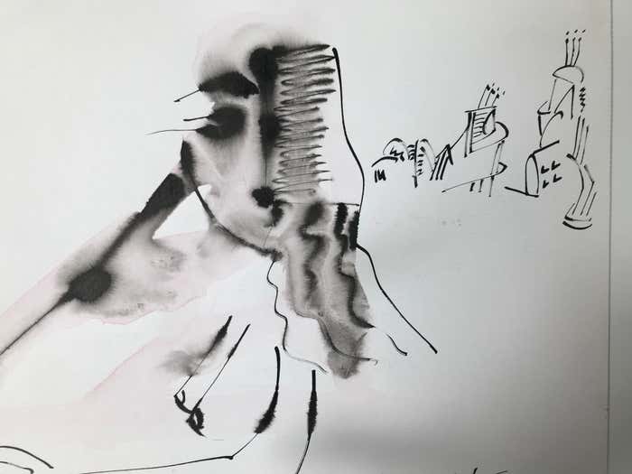 Watercolour Minimalist Drawing #2 by Christopher Paul Cobb