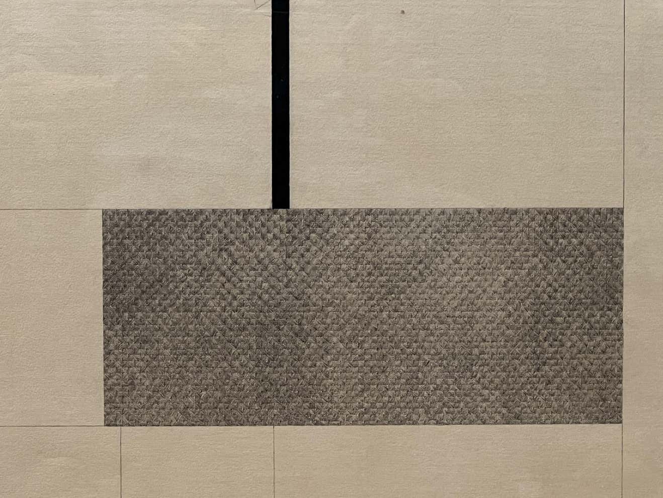 Abstract Minimalist Beige and Grey Block and Lines Drawing