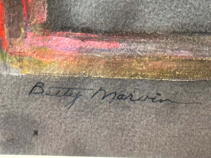 "Floating Frame" Abstract Purple and Grey Painting by Betty Marvin