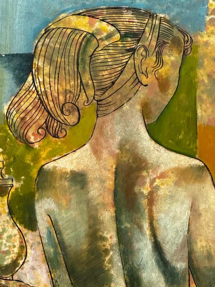 Classic Vertical Nude - Mixed Media by Leon Dusso
