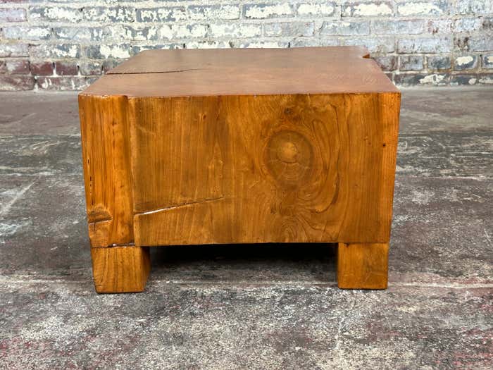 Rough Low Square Chestnut Pedestal