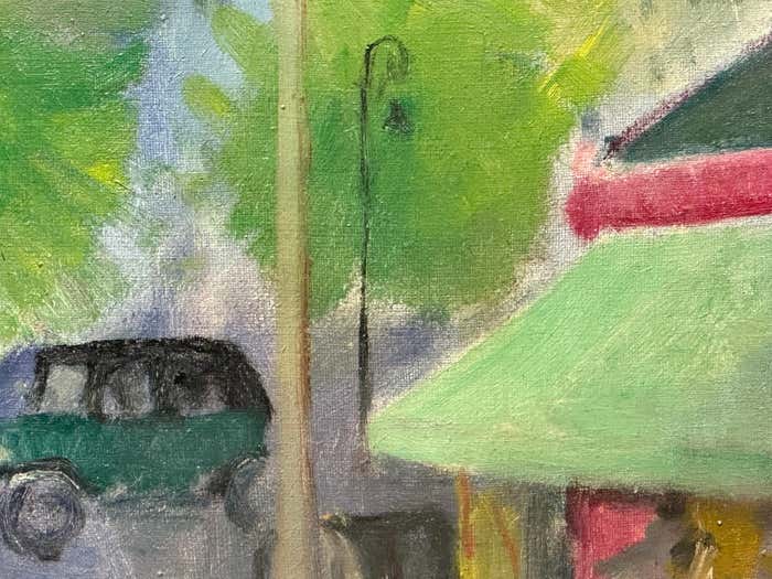 Tram in the Streets of San Francisco Oil Painting on Canvas