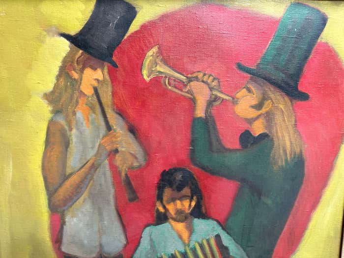 "Three Musicians" Midcentury Oil Painting by Maurice Saint-Lou