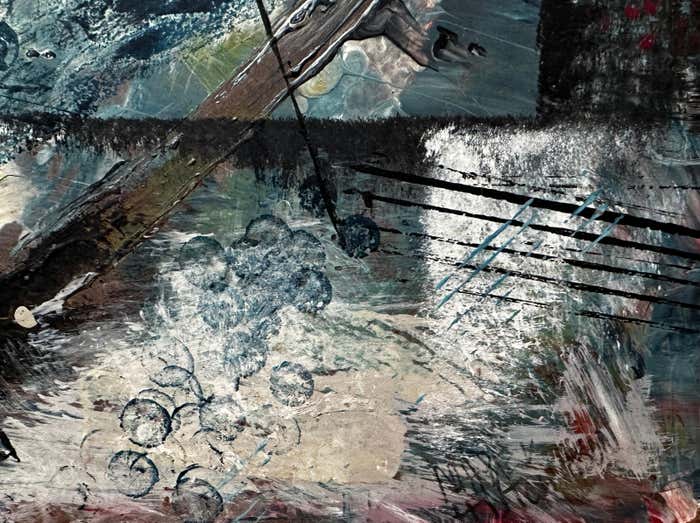 Abstract Expressionist Oil Painting on Board by Mabel Hutchinson
