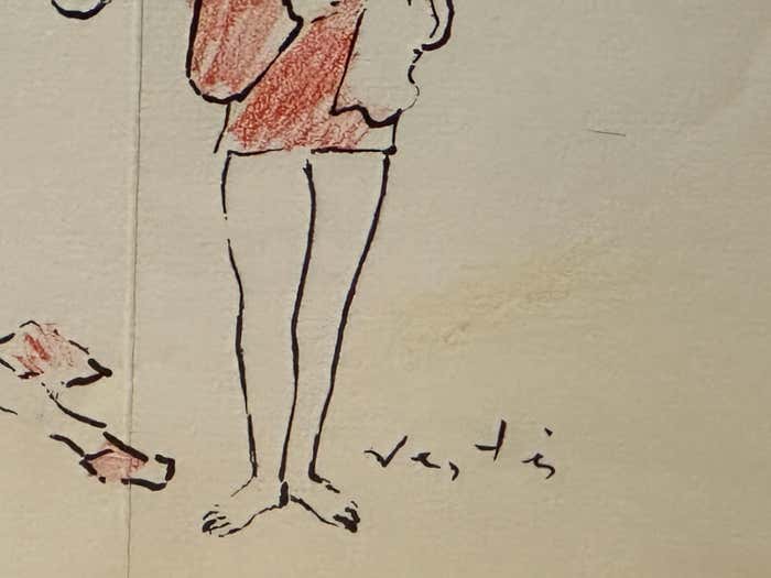 Seasons Greetings #2- Drawing by French Painter Marcel Vertes