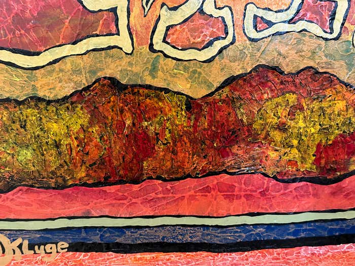 "Cycles of Life" Large Modern Framed Watercolor Painting by Clifford Kluge