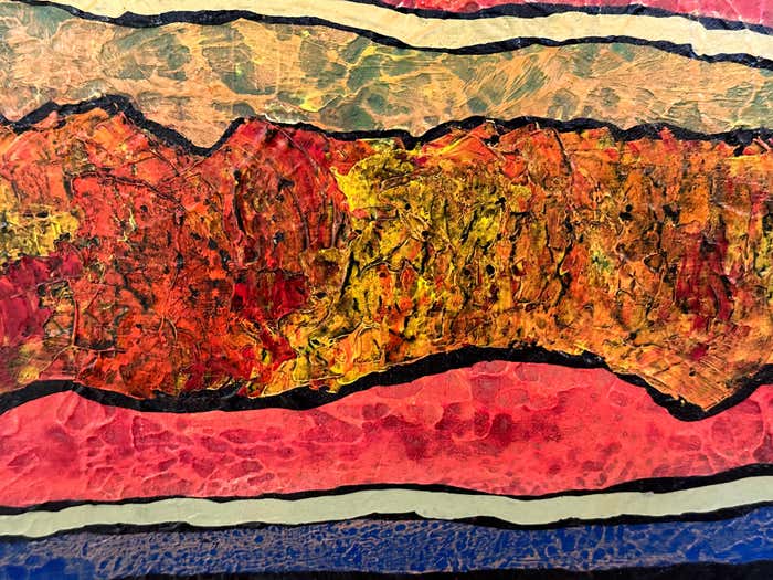 "Cycles of Life" Large Modern Framed Watercolor Painting by Clifford Kluge