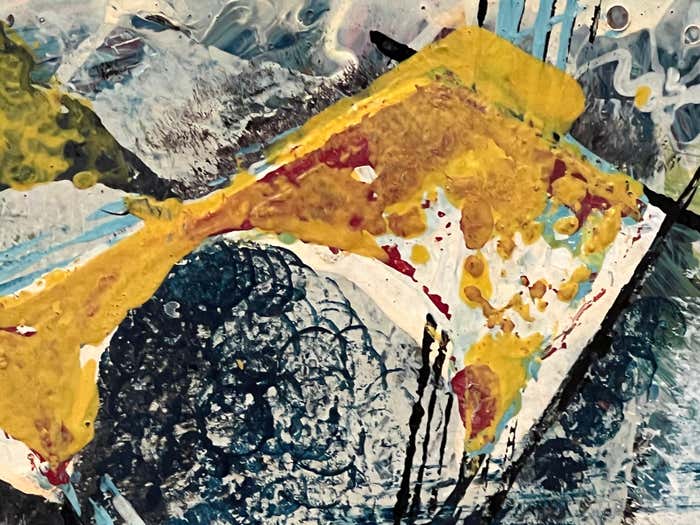 Abstract Expressionist Oil Painting on Board by Mabel Hutchinson