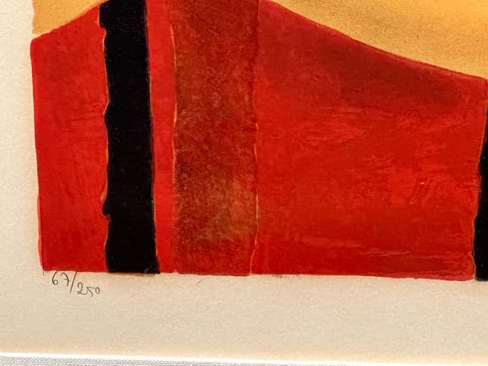 Colourful "Nude in Bed" Lithograph by Alain Bonnefoit