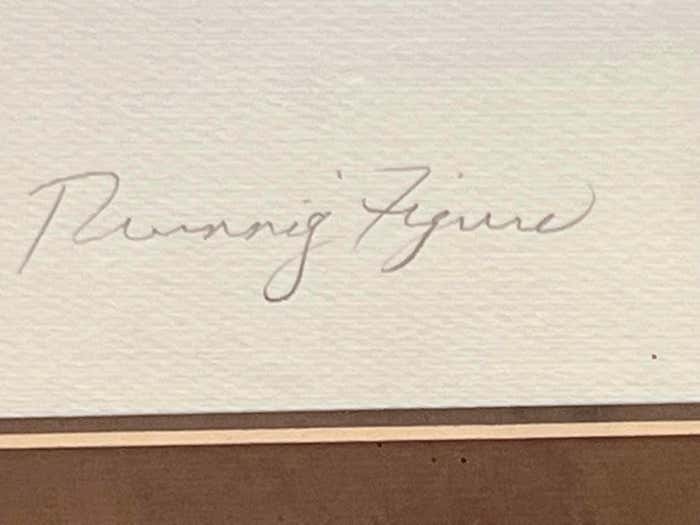 "Running Figure" Black & White Lithograph signed Jean Nantais