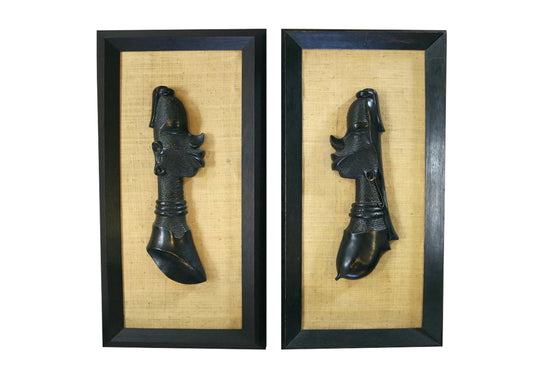 Central African Pair of  Wall Sculptures 'Male and Female'