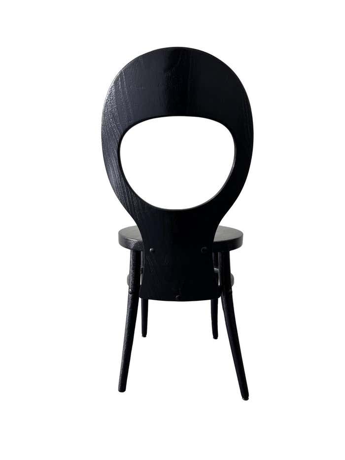Set of 8 Mouette (Seagull) Baumann France Dining Chairs - Satin Black Finish
