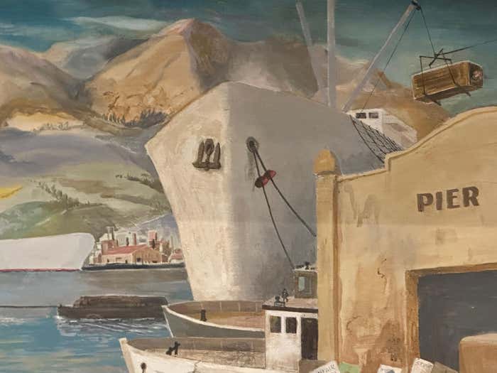 “Harbor Stories: The Pulse of Pier 12” Continuous Narrative Acrylic Painting