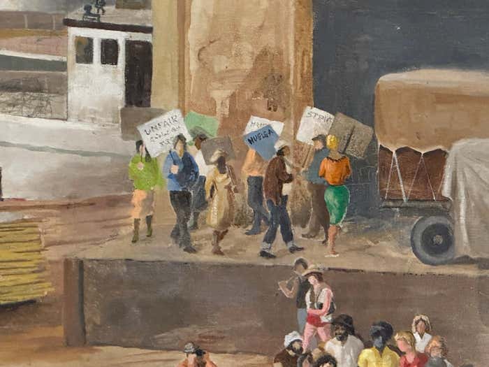 “Harbor Stories: The Pulse of Pier 12” Continuous Narrative Acrylic Painting