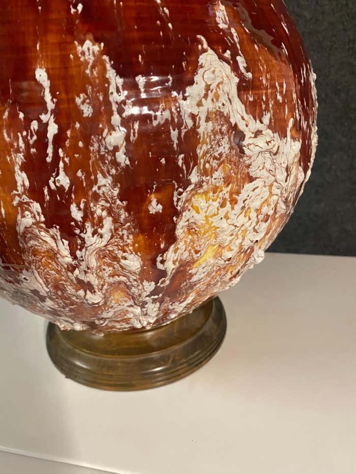 Volcanic Textured Red and White Modern Accent Table Lamp