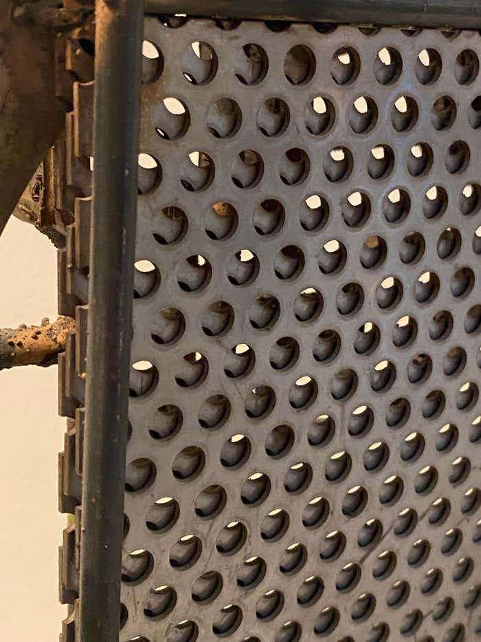 Vertical Brutalist Green and Metal Sculpture by Frank Cota