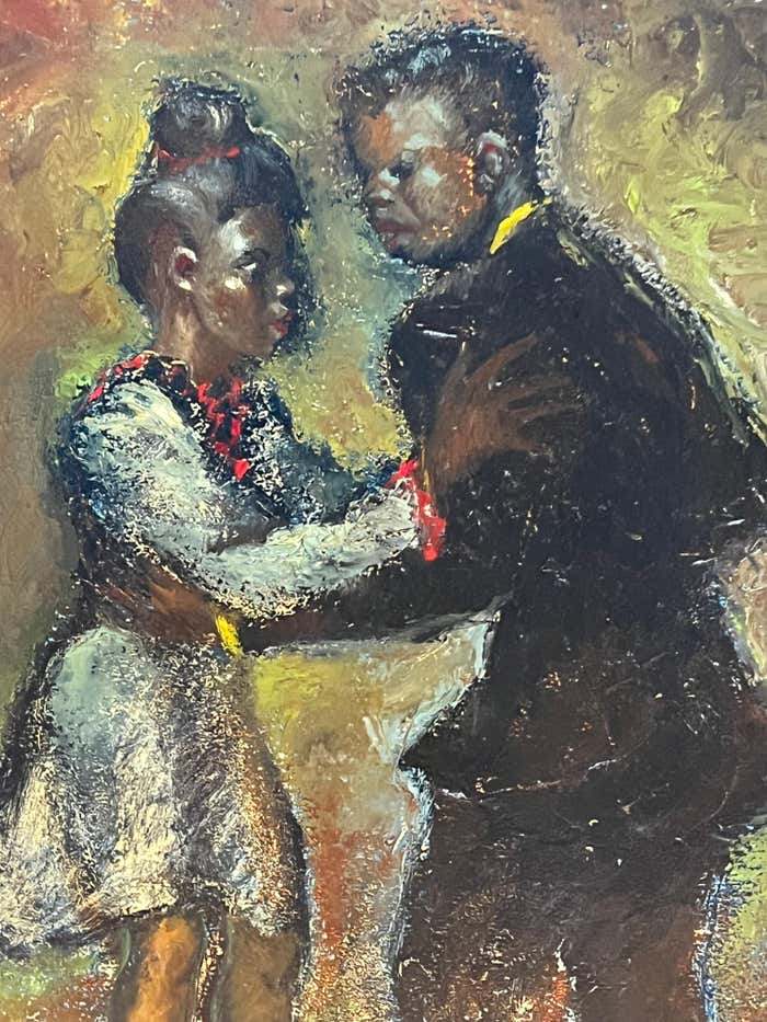 "Swinging Harmony" A Black Dancers" Couple by Edgar O'Kiechle - Oil Painting