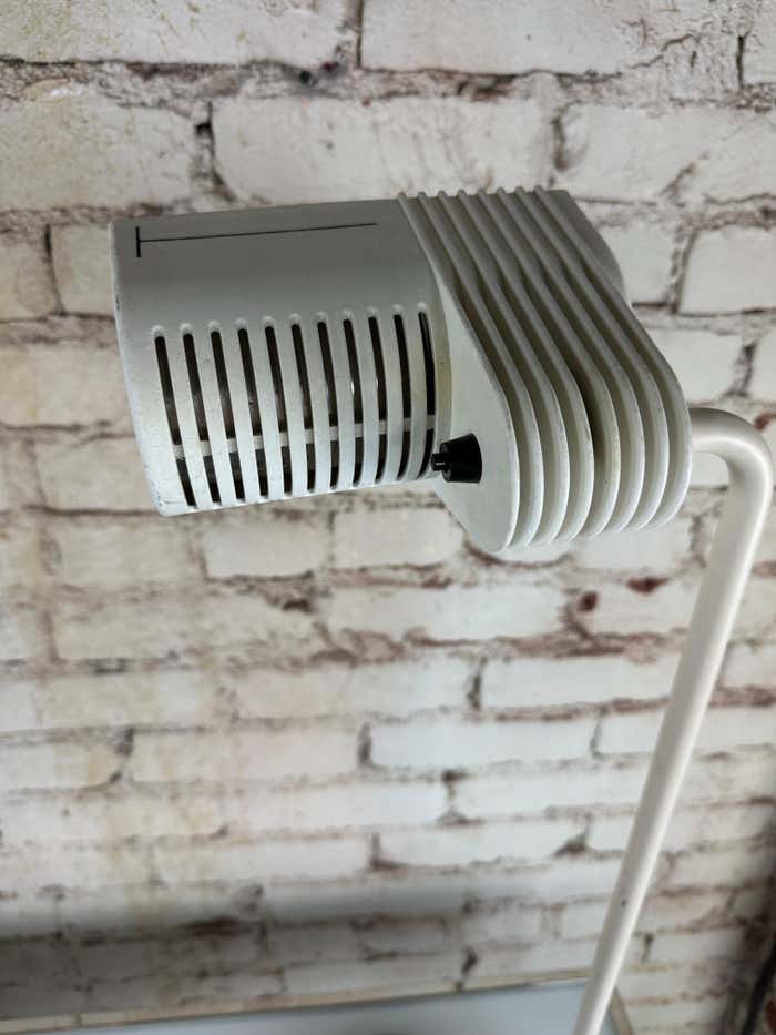 Vintage White Industrial Table Lamp by Guillermo Capdevila Abatte