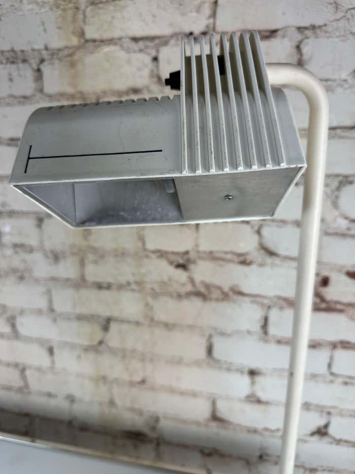 Vintage White Industrial Table Lamp by Guillermo Capdevila Abatte