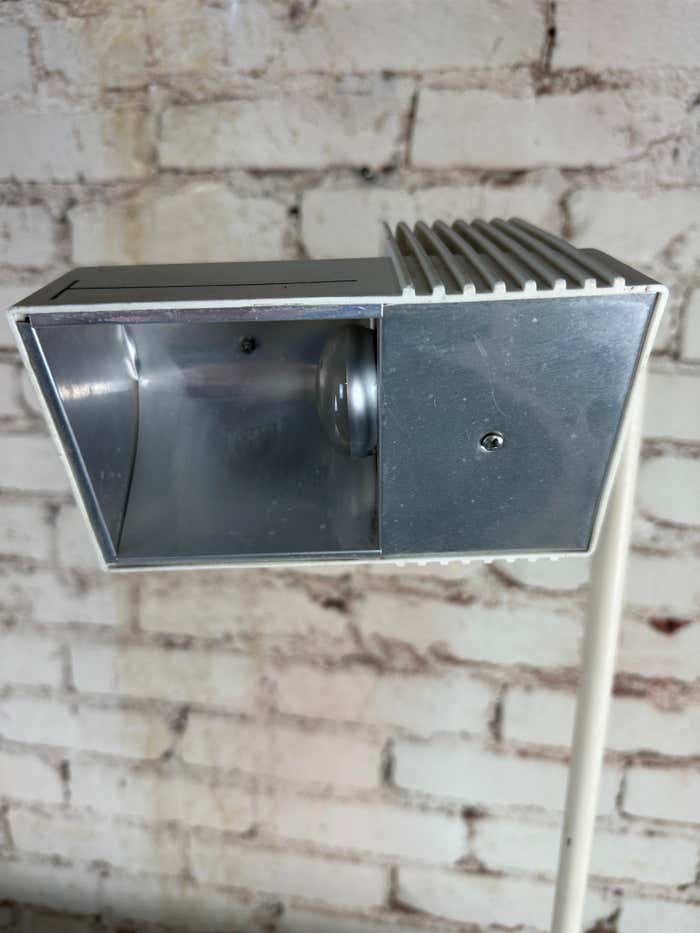 Vintage White Industrial Table Lamp by Guillermo Capdevila Abatte